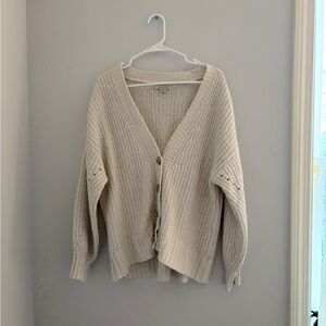 Women's Cream Sweater Cardigan